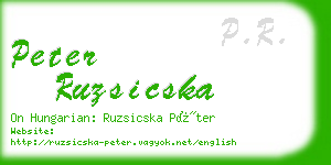 peter ruzsicska business card